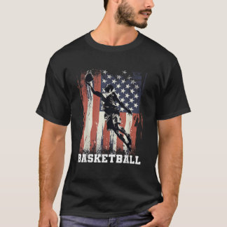 T-shirt Basketball Support Team Flag USA Hoops Dream A