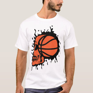T-shirt basketball tete de mort profil ballon
