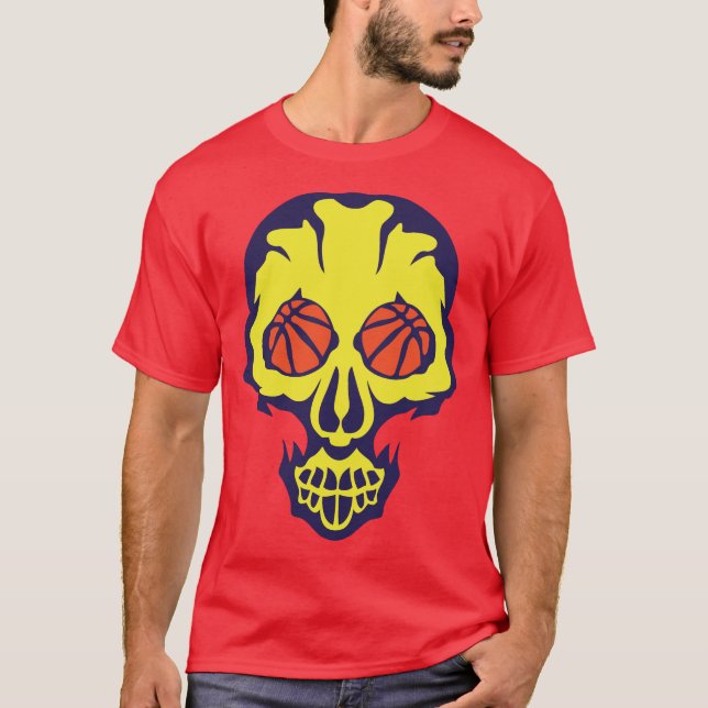 T-shirt basketball tete de mort skull oeil eye ballon 224 (Devant)