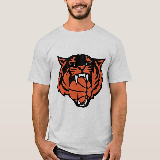 T-shirt basketball tigre tiger rugit face cartoon logo4 (Devant)