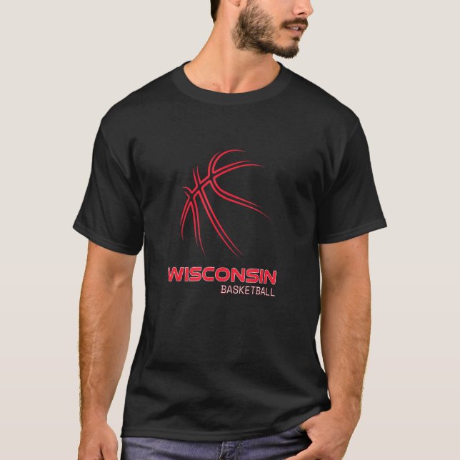 T-shirt Basketball Wi Love The Badger State Souvenir Wisco (Devant)