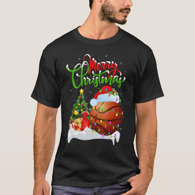 T-shirt Basketball   Xmas Decorations Santa Basketball Chr (Devant)