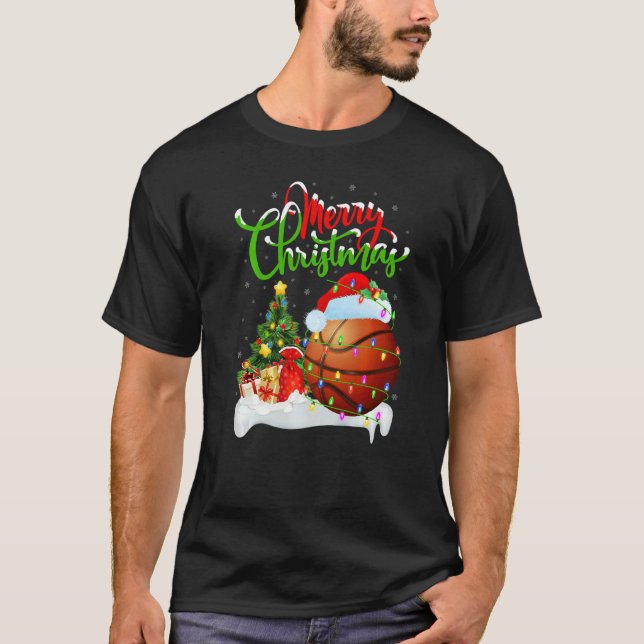T-shirt Basketball  Xmas Decorations Santa Basketball Chri (Devant)