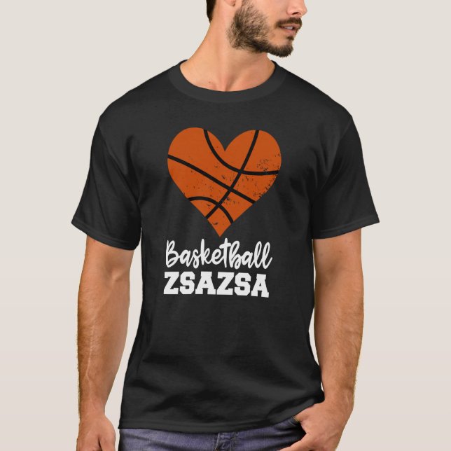 T-shirt Basketball ZsaZsa Basketball Heart Grandma Zsa Zsa (Devant)