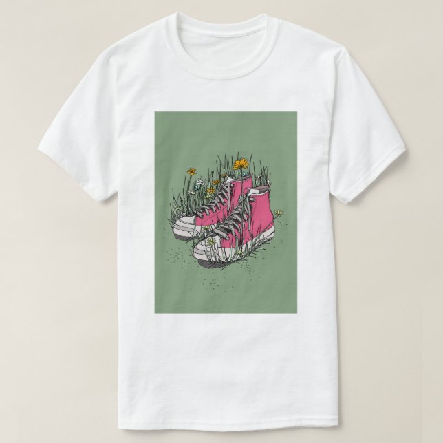 T-shirt Baskets Montantes Vintage (Design devant)