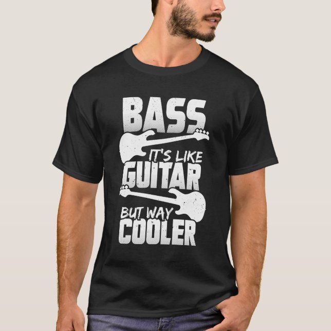 T-shirt Bass C'est comme la guitare mais Way Glacière Baid (Devant)