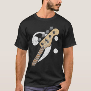 T-shirt Bass Clef Guitar Lecteur de basse