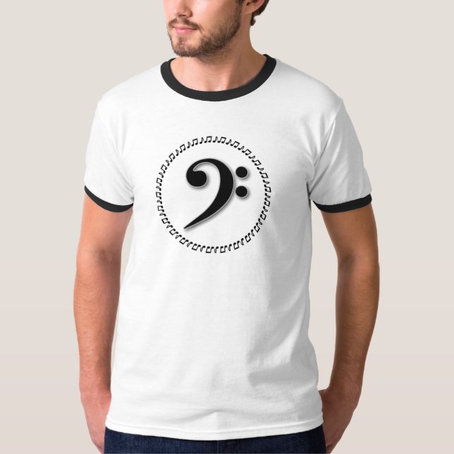 T-shirt Bass Clef Music Note Design (Devant)