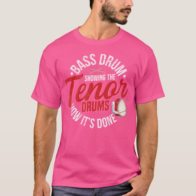 T-shirt Bass Drum Marching Bande Conception Pour Bass Drum (Devant)