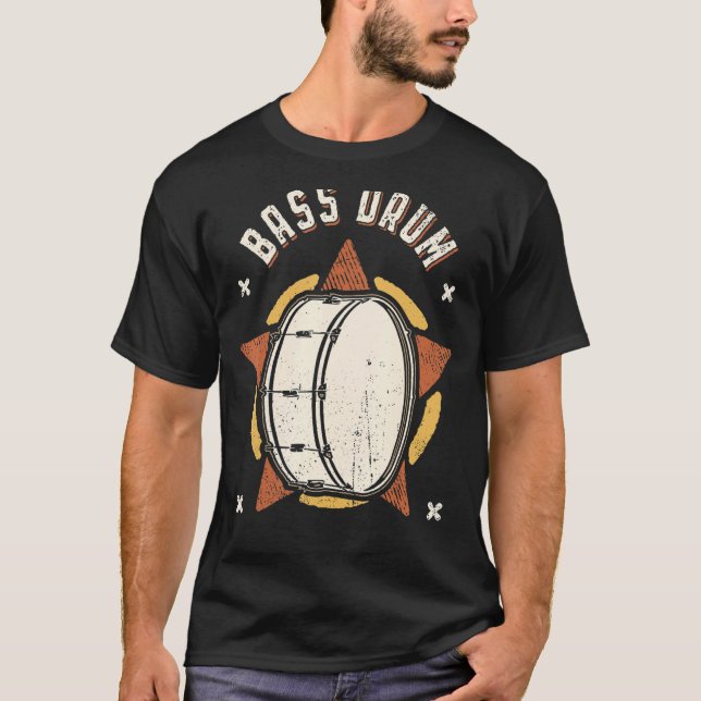 T-shirt Bass Drum Vintage Retro Classic Music (Devant)