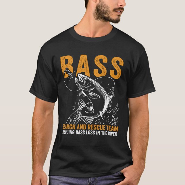 T-shirt Bass Fishing Search And Rescue Team Fisherman Angl (Devant)