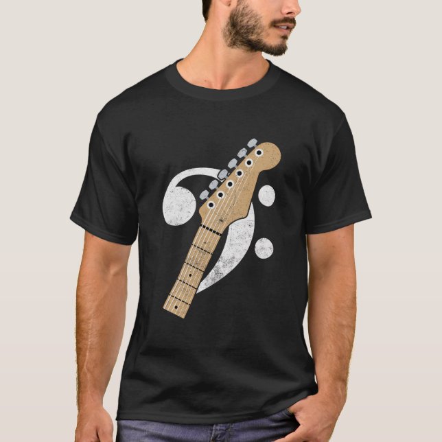 T-shirt Bass Guitar Headstock Bassist and Bass Player (Devant)