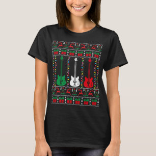 T-shirt Bass Guitar Ugly Christmas Sweater Guitar Player X