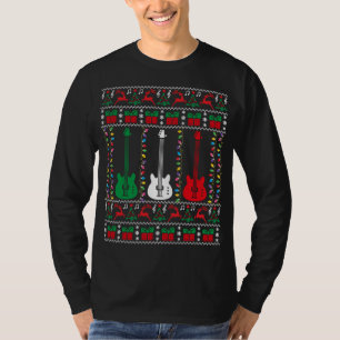 T-shirt Bass Guitar Ugly Christmas Sweater Guitar Player X