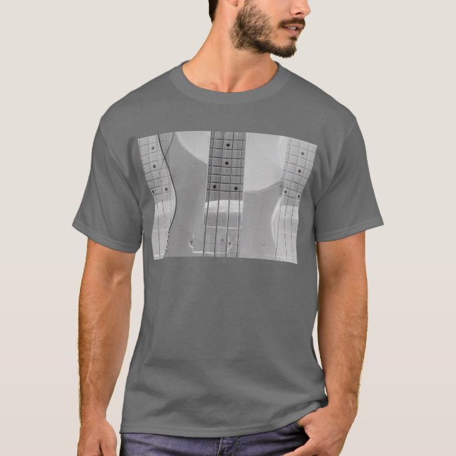 T-shirt Bass Guitare tendance Elégant Modèle gris foncé (Devant)