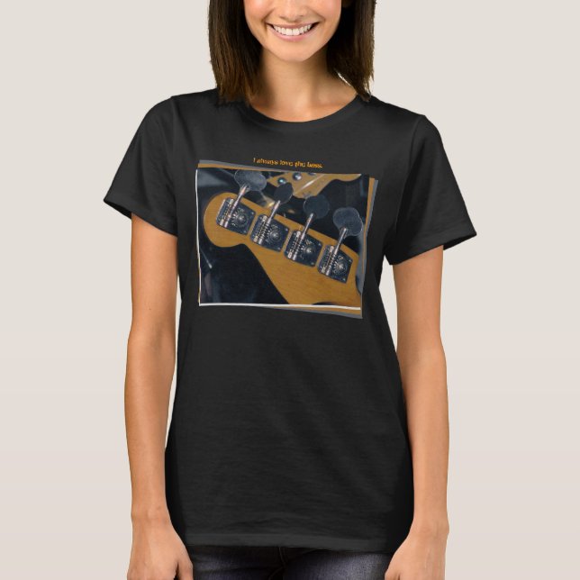 T-shirt bass guitare tuning pegs (Devant)