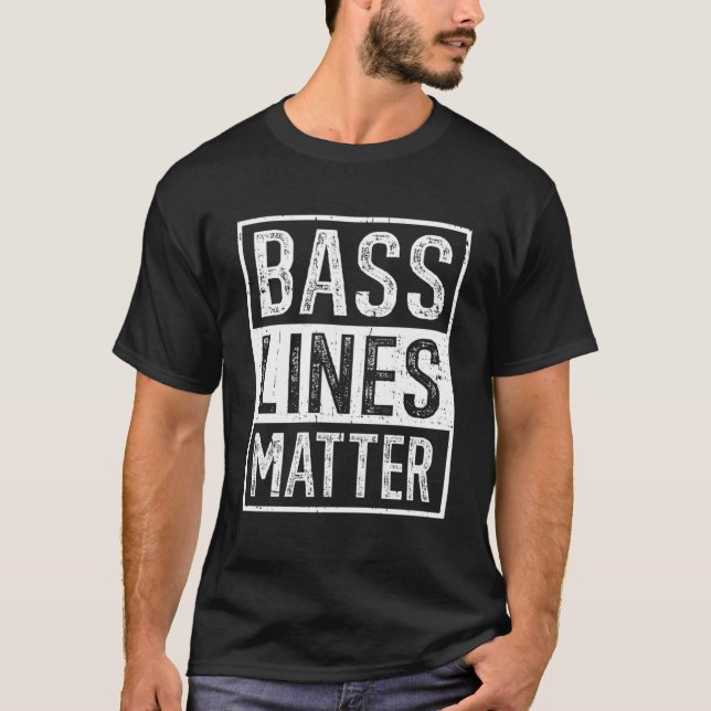 T-shirt Bass Lines Matt Basse Guitare Musicien Basse Joueu (Devant)