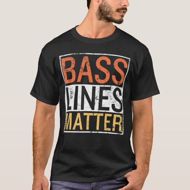 T-shirt Bass Lines Matt Basse Guitariste Joueur Bande Bass (Devant)