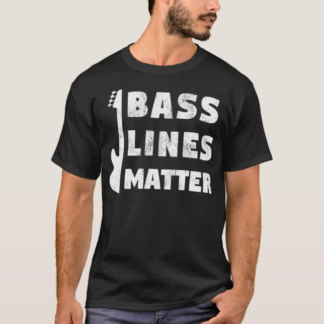 T-shirt Bass Lines Matt Funny Baid Guitare Lecteur Edm (Devant)