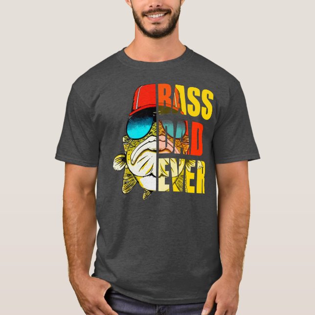 T-shirt Bass Papa jamais aimer Pêche drôle Fête des pères (Devant)