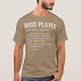 T-shirt Bass Player Définition Cadeau Baid pour les musici