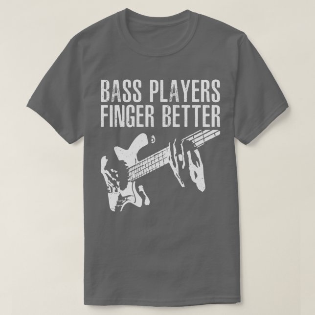 T-shirt Bass Players Doigt Meilleur Guitare Joueur Bhelp m (Design devant)