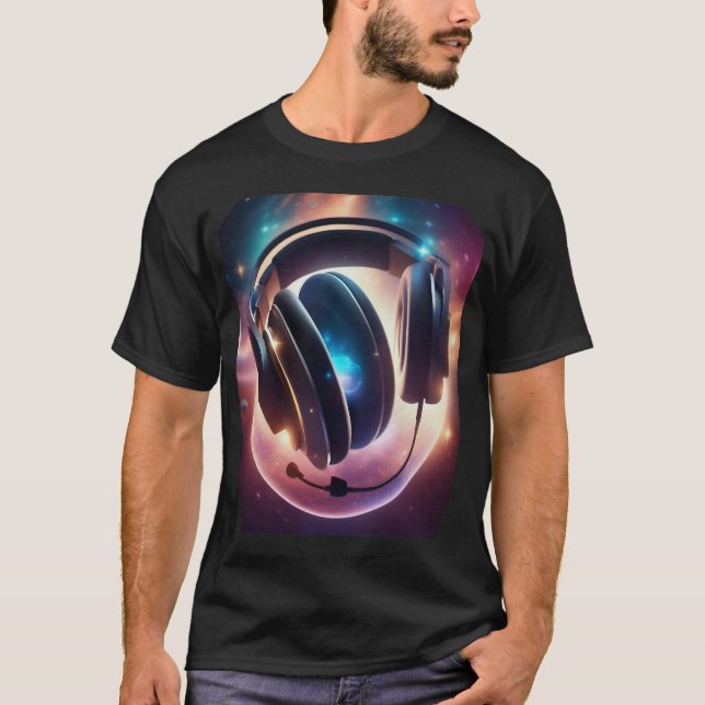 T-shirt Bass Techno Trance Raves Casques Graphique - (Devant)
