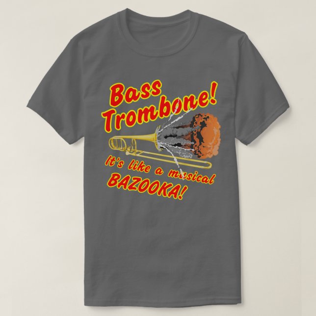 T-shirt Bass Trombone Musical Bazooka (Design devant)
