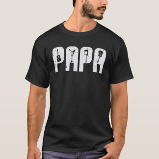 T-shirt basse acoustique électrique papa papa papa papa pa