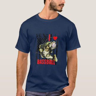 T-shirt Basse Ball Baseball Reel Basse Fête des pères de p