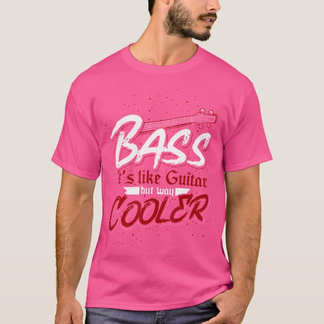 T-shirt Basse C'Est Comme Guitare Mais Way Glacière Basse  (Devant)