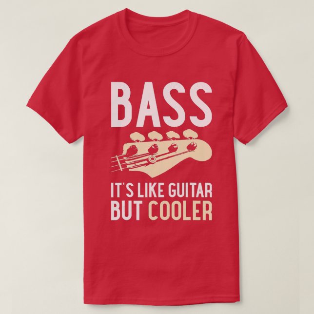 T-shirt Basse C'Est Comme La Guitare Mais La Guitare Glaci (Design devant)