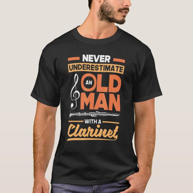T-shirt Basse Clarinet Clarinetist Joueur Clarinet Vieux H (Devant)