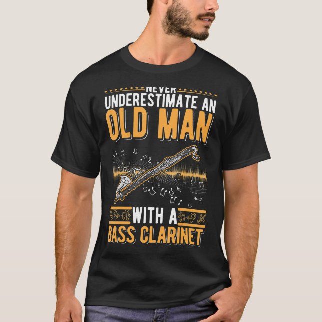 T-shirt Basse Clarinet Vieux Homme Basse Clarinetiste (Devant)