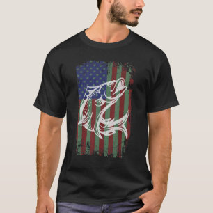 T-shirt Basse de l'Usa Pêche Camion américain Drapeau 1