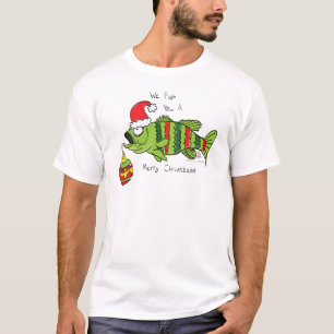 T-shirt Basse de Noël amusant Pêche Poisson Cute Cartoon