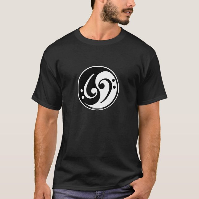 T-shirt basse de yin-Yang (Devant)