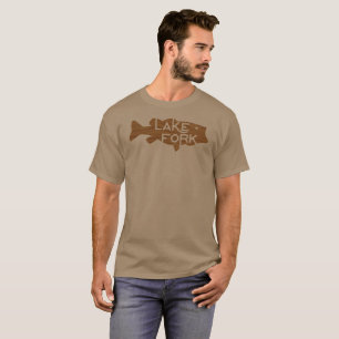 T-shirt Basse en bois de fourchette de lac