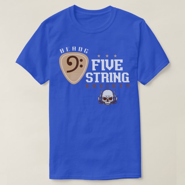 T-shirt Basse guitare à cinq cordes Société (Design devant)