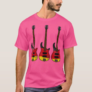 T-shirt Basse Guitare Allemand Drapeau Baid Musicien Allem