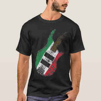 T-shirt Basse Guitare Drapeau Italien Italie Baid Musicien