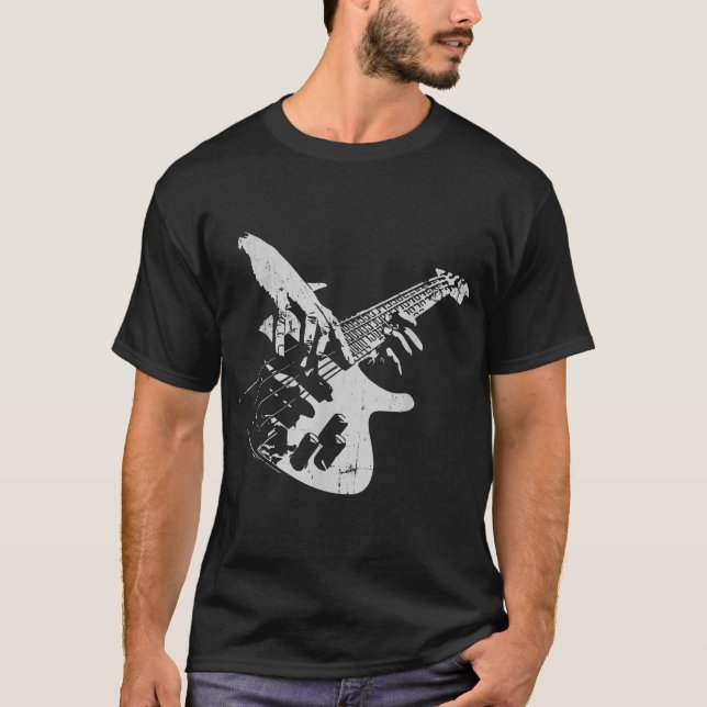 T-shirt Basse Guitare Lecteur Cadeau Baid (Devant)