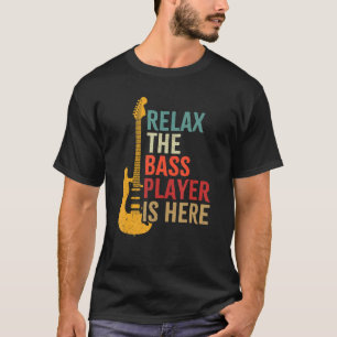 T-shirt Basse Guitare Retro Relax Le Lecteur Basse Est Ici