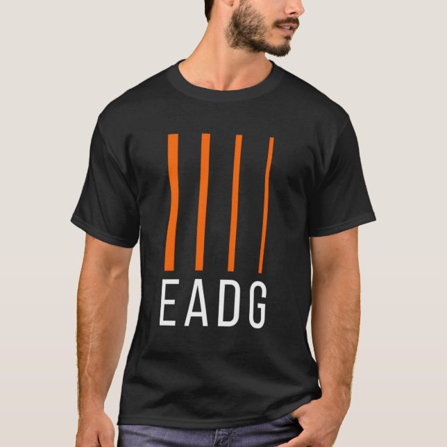 T-shirt Basse Guitariste Eadg 4 String Guitare (Devant)