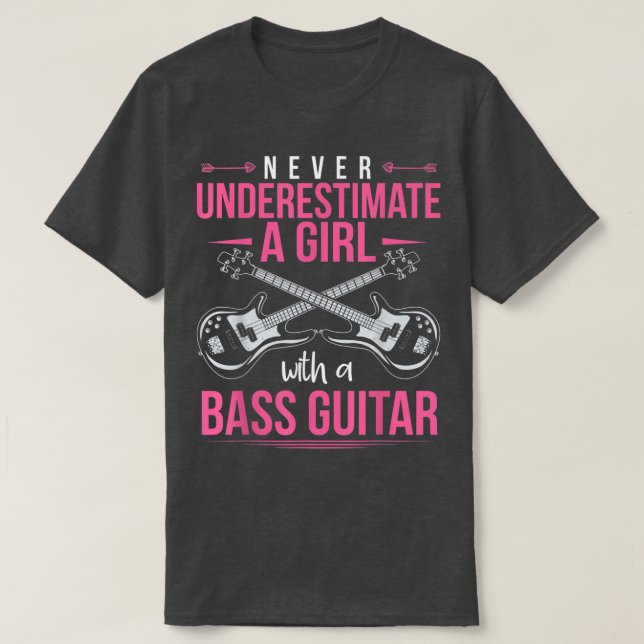 T-shirt Basse Guitariste Filles Basse Guitare Joueuse Femm (Design devant)