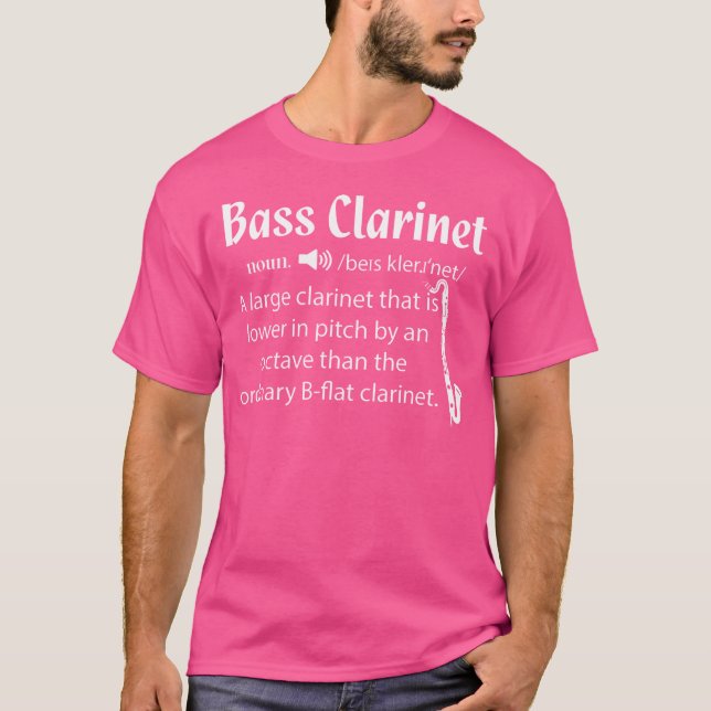 T-shirt Basse Musique Drôle Clarinet Noun Définition Pour  (Devant)