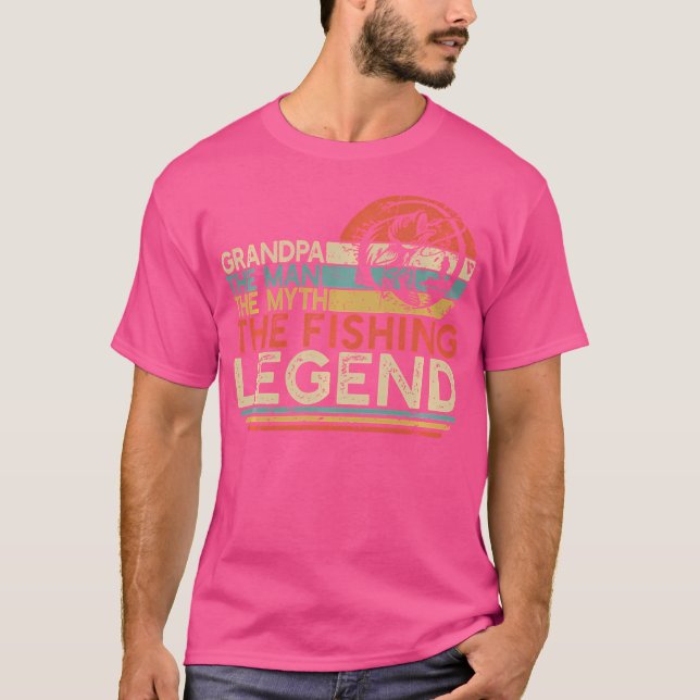 T-shirt Basse Pêche Grand-Père L'Homme Le Mythe La Légende (Devant)