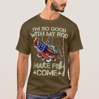 T-shirt Basse Pêche Poisson Drapeau Américain 4 juillet Pa