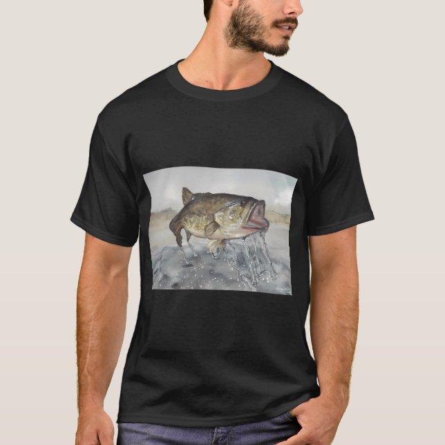 T-shirt Basse Sauteuse – Euvre d'art originale aquarelle (Devant)