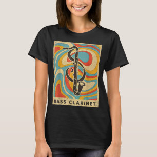 T-shirt Basse vintage Clarinet Lecteur Musique Retro Poste